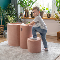 KiddyMoon Spielplatz Velvet Aus Schaumstoff Für Babys Hindernisläufen, Hergestellt In Der EU, wüstenrosa, Puff/Puff