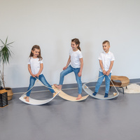 KiddyMoon Balance Board Holz Balancebrett Kinder Gleichgewicht Montessori BB-004, Natürlich, Brett