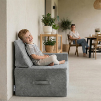 KiddyMoon Hüpfpolster für Kinder Hüpfmatratze Kindertrampolin für Zuhause Turnmatte Matratze zum Hüpfen Abnehmbarer Bezug Waschbar, Dunkelgrau, Hüpfpolster