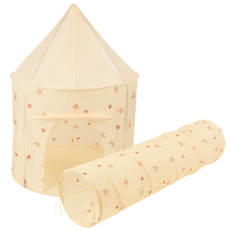 Spielzelt Mit Tunnel Abenteuer Fördert Bewegung Und Kreativität, hellbeige, Tunnel + Spielzelt