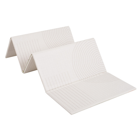 KiddyMoon Babymatte Zweiseitige Krabbelmatte Schaumstoffmatte Für Kinder Kindermatte Kindgerechte Muster Spielplatz Entwicklung Sicherer Und Bequemer Ideal Für Drinnen Und Draußen, Beige-Streifen, 150x200x1cm