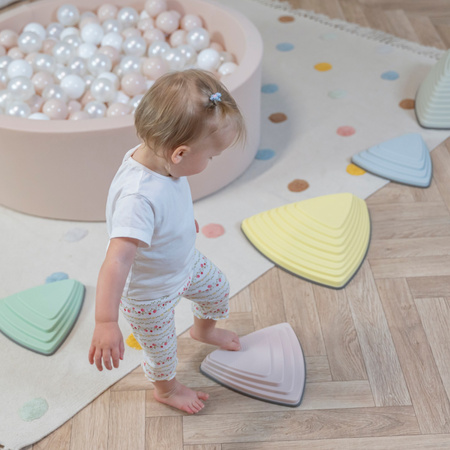 KiddyMoon Balanciersteine für Kinder Flusssteine Babys Hügelkuppen zur Förderung von Balance Balancieren Motorik und Koordination Trittsteine für Kleinkinder Fördert Rutschfester, bunt, 12 Stücke