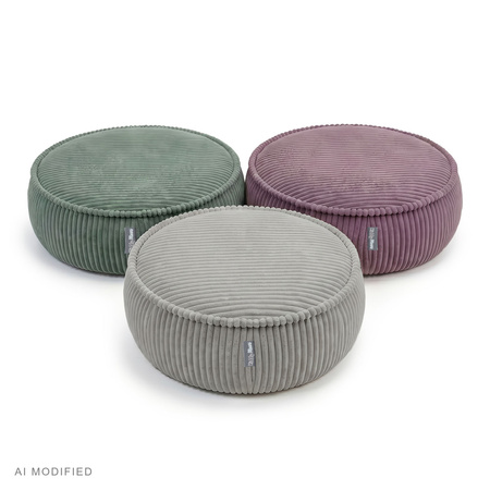 KiddyMoon Kinderpouf aus Schaumstoff mit abnehmbarem Bezug, violett, M