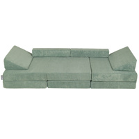 KiddyMoon Kindersofa aus Schaumstoff Spielsofa für Kinder Schlafsofa Kindersessel Sofa für Kinderzimmer Kindercouch Faltmatratze, grün, Kindersofa