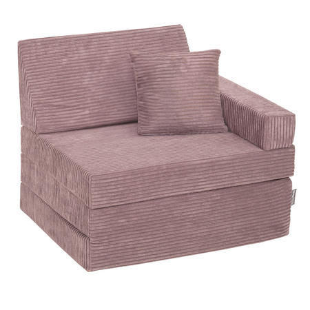 KiddyMoon Kindersessel aus Schaumstoff Sessel für Kinder Kinderzimmer Faltmatratze Relaxsessel Kuschelsessel, violett, Kindersofa mit Kissen