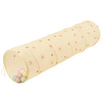 Pop-Up Tunnel Für Kinder Faltbarer Spieltunnel Flexibel Krabbeltunnel, hellbeige: pastellbeige/pastellgelb/weiß/miinze/puderrosa