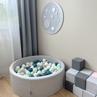 KiddyMoon Wanddekor 3D Wandskulpturen Kinderzimmer Akccessoire Für Kinder Wanddeko, Mond: Grau, UNI