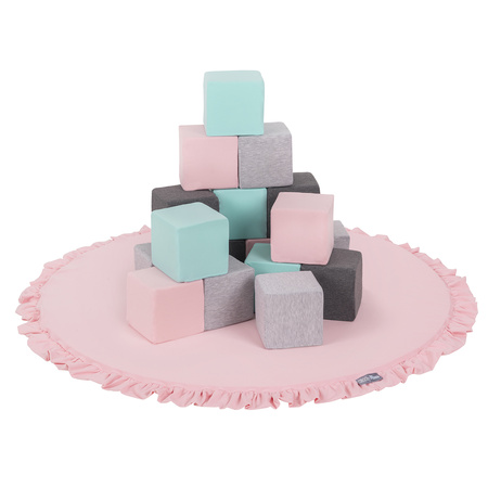 KiddyMoon Spielmatte für Kinder Aus Schaumstoff Montessori Weiche Kindermatte Babymatte Baby Spieldecke Krabbelmatte Schaumstoffmatte Spielzeug Teppich, Hergestellt In EU, rosa, XL