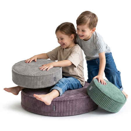 KiddyMoon 3-Teilige Schaumstoff Elements für Kinder Kinderzimmer-Accessoire, zielony-jasnoszary-fioletowy