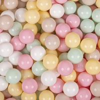 KiddyMoon Bällebad Bällepool mit bunten Bällen ∅ 7Cm  für Babys Kinder Rund, Beige, 90 x 30 cm 300 Bälle