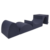 KiddyMoon Spielplatz aus Schaumstoff mit Quadrat Bällebad (300 Bälle) Ballgruben für Babys Spielbad Hindernisläufen, Hergestellt in der EU, dunkelblau:perle/grau/transparent/babyblue/minze, Bällebad (200 Bälle) + Version 1