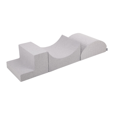 KiddyMoon Spielplatz aus Schaumstoff 3-teiliges Set Hindernisläufen, hellgrau, Multi-Größe