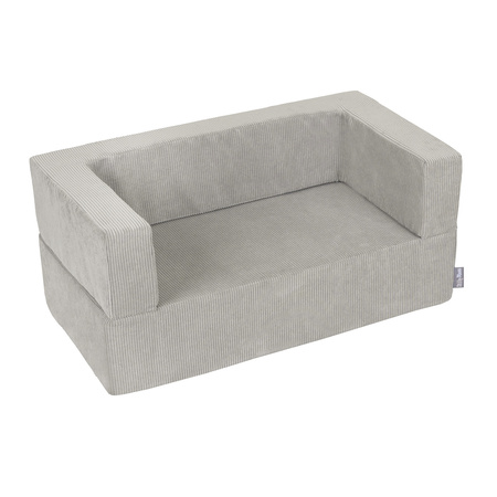KiddyMoon Kindersofa und Bällen Für Kinder Weiches Schaumstoff-Sofa Leich Modulares Sofa Vielseitig Abnehmbarer Bezug Perfekt für Spiel Lernen und Entspannung, hellgrau: dunkeltürkis/pastellbeige/grüngrau/lachsfarben, Sofa + 100 Bälle