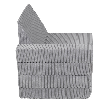 KiddyMoon Kindersessel aus Schaumstoff Sessel für Kinder Kinderzimmer Faltmatratze Relaxsessel Kuschelsessel, dunkelgrau, Kindersofa