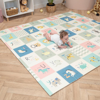 KiddyMoon Babymatte Zweiseitige Krabbelmatte Schaumstoffmatte Für Kinder Kindermatte Kindgerechte Muster Spielplatz Entwicklung Sicherer Und Bequemer Ideal Für Drinnen Und Draußen, Braun-Meer, 180x200x1,5cm