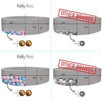 KiddyMoon Rund Bällebad Bällepool ∅ 7Cm Ballgruben Bunten Bällen Für Babys Spielbad Kleinkinder, Hergestellt in der EU, hellgrau:grau-weiß-türkis, 120x30cm/200 Bälle