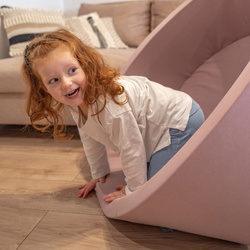 KiddyMoon Bällebad Bällepool mit bunten Bällen ∅ 7Cm  für Babys Kinder Rund, erikafarben: puderrosa/dunkelpink/babyblue/minze, 90x30cm/300 Bälle