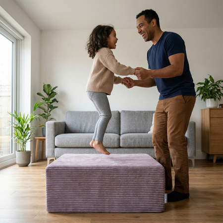 KiddyMoon Hüpfpolster für Kinder Hüpfmatratze Kindertrampolin für Zuhause Turnmatte Matratze zum Hüpfen Abnehmbarer Bezug Waschbar, Violett, Hüpfpolster