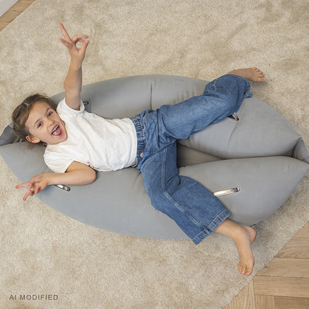 KiddyMoon Peapod Sensorischer Stuhl für Kinder Aufblasbarer Entlastungstherapie, grau, M