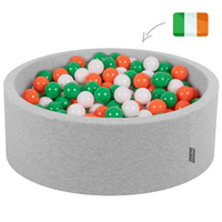 KiddyMoon Bällebad Bällepool mit bunten Bällen ∅ 7Cm  für Babys Kinder Rund, Hellgrau, 90 x 30 cm 300 Bälle