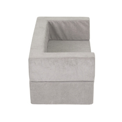 KiddyMoon Kindersofa und Bällen Für Kinder Weiches Schaumstoff-Sofa Leich Modulares Sofa Vielseitig Abnehmbarer Bezug Perfekt für Spiel Lernen und Entspannung, hellgrau, Sofa