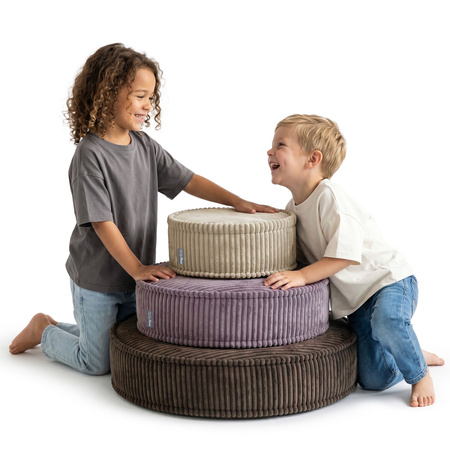 KiddyMoon 3-Teilige Schaumstoff Elements für Kinder Kinderzimmer-Accessoire, beżowy-fioletowy-brązowy