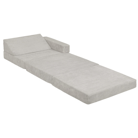 KiddyMoon Kindersessel aus Schaumstoff Sessel für Kinder Kinderzimmer Faltmatratze Relaxsessel Kuschelsessel, hellgrau, Kindersofa