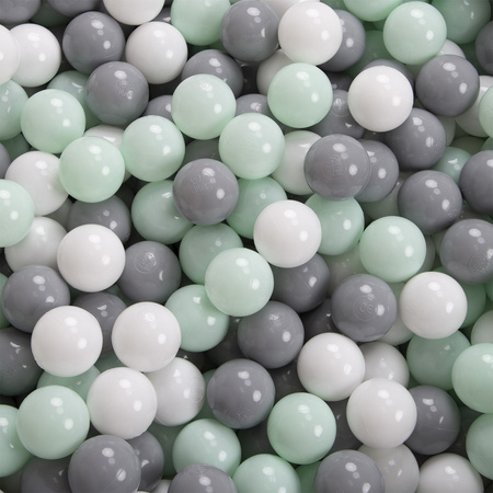 Baby Spielzelt Mit Plastikbällen Für Kinder Leicht und Kompakt ideal für Drinnen Und Draußen Fördert Sensorische Integration Schneller Aufbau, grau:weiß/grau/minze, 100 Bällen