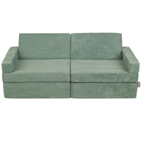 KiddyMoon Kindersofa aus Schaumstoff Spielsofa für Kinder Schlafsofa Kindersessel Sofa für Kinderzimmer Kindercouch Faltmatratze, grün, Kindersofa