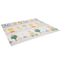 KiddyMoon Babymatte Zweiseitige Krabbelmatte Schaumstoffmatte Für Kinder Kindermatte Kindgerechte Muster Spielplatz Entwicklung Sicherer Und Bequemer Ideal Für Drinnen Und Draußen, Orange-Zirkus, 180x200x1cm