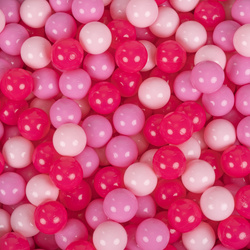 KiddyMoon Kinder Bälle für Bällebad Baby Spielbälle Plastikbälle ∅7cm Made in EU, puderrosa/rosa/dunkelpink, 50 Bälle/7cm