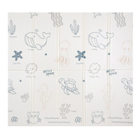 KiddyMoon Babymatte Zweiseitige Krabbelmatte Schaumstoffmatte Für Kinder Kindermatte Kindgerechte Muster Spielplatz Entwicklung Sicherer Und Bequemer Ideal Für Drinnen Und Draußen, Braun-Meer, 180x200x1,5cm