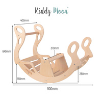 KiddyMoon Montessori Kletterbogen aus Holz Wippe für Kinder Holzspielzeug, weiß, 90,6x39x69 cm