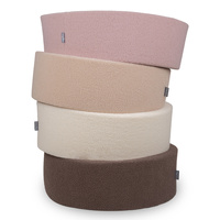 KiddyMoon Bällebad für Baby mit Teddy-Plüsch, Größere 7 cm Bälle für Eine Vollere Füllung, ab 8 Monaten, Abnehmbarer Bezug, Braun: Pastellbeige/Weiß/Perle, 90 x 30 cm 300 Bälle
