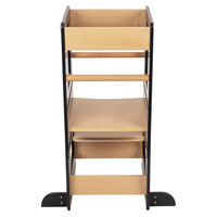 KiddyMoon Lernturm für Kinder ab 1 Jahr, Anti-Kipp-Schutz, 3-fach höhenverstellbar, Schutzbügel, Montessori Küchenhelfer, Schwarz/Natürlich, 91,5x39,3x49,4