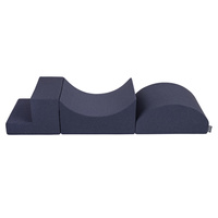 KiddyMoon Spielplatz aus Schaumstoff mit Bällebad und Bälle Hindernisläufen, dunkelblau:babyblue/blau/perle, Bällebad (300 Bälle) + Version 6