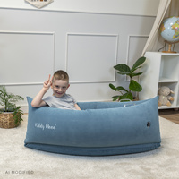 KiddyMoon Peapod Sensorischer Stuhl für Kinder Aufblasbarer Entlastungstherapie, blau, M