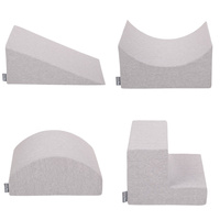 KiddyMoon Spielplatz Schaumstoff mit Viertel Eckig Bällebad Bälle Hindernisläufe, hellgrau:perle/grau/transparent/puderrosa, Bällebad (200 Bälle) + Version 5