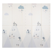 KiddyMoon Babymatte Zweiseitige Krabbelmatte Schaumstoffmatte Für Kinder Kindermatte Kindgerechte Muster Spielplatz Entwicklung Sicherer Und Bequemer Ideal Für Drinnen Und Draußen, Grau-Bergen, 180x200x1,5cm