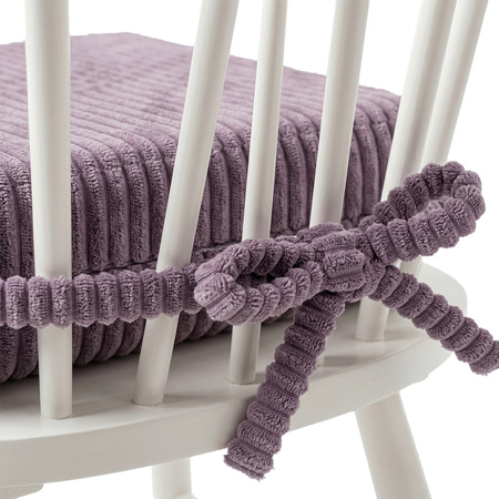KiddyMoon Sitzerhöhung Für Kinder, Sitzkissen Für Kinderstuhl Mit 10 Cm Höhe, Waschbarem Bezug Und Bindebändern, violett, 33x33x10