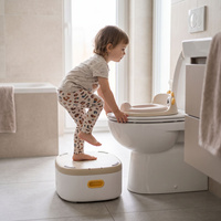 KiddyMoon Töpfchen für Kinder 3in1 mit Toilettensitz und Tritthocker, Beige, UNI