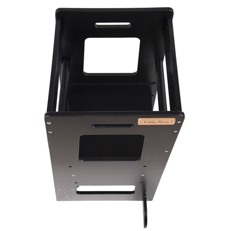 KiddyMoon Lernturm Küchenhelfer für Kinder ab 1 Jahr, Höhenverstellbar ST-003, schwarz