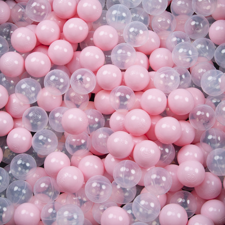 Baby Spielzelt Mit Plastikbällen Für Kinder Leicht und Kompakt ideal für Drinnen Und Draußen Fördert Sensorische Integration Schneller Aufbau, pink:puderrosa-transparent, 300 Stück