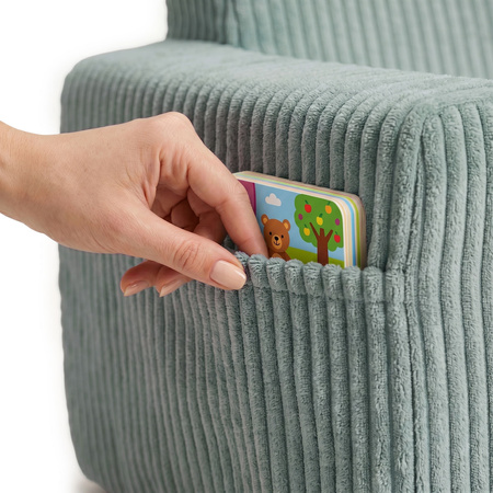 KiddyMoon Klappbarer Kindersessel aus Schaumstoff Kindersofa, grün, UNI