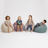KiddyMoon Sitzsack für Kinder 2-in-1 Spielzeug Aufbewahrung 80x80x50cm, Hellgrau