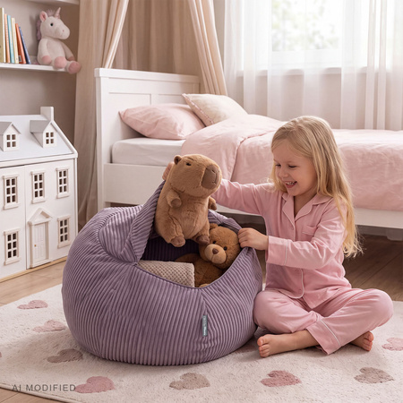 KiddyMoon Kindersitzsack Organizer Polyester mit Reißverschluss Sitzfunktio, violett, Sack