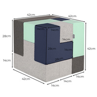 KiddyMoon Schaumstoff Würfel für Baby Weiche Blöcke Schaum Spielzeug Montessori-Spielzeug mit Schaum und viel Spaß für Kinder, Hergestellt in der EU, dunkelblau: hellgrau-dunkelgrau-dunkelblau-mint, 9 Stücke