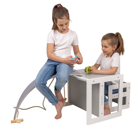 KiddyMoon Kindertisch mit Stuhl Schreibtisch TC-002, weiß