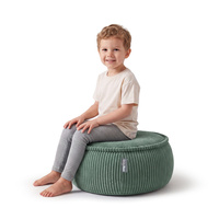 KiddyMoon Pouf für Kinder mit Cord, abnehmbarer Bezug KM-PF-DONUT, grün, M