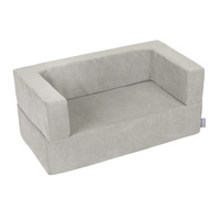 KiddyMoon Kindersofa und Bällen Für Kinder Weiches Schaumstoff-Sofa Leich Modulares Sofa Vielseitig Abnehmbarer Bezug Perfekt für Spiel Lernen und Entspannung, hellgrau, Sofa